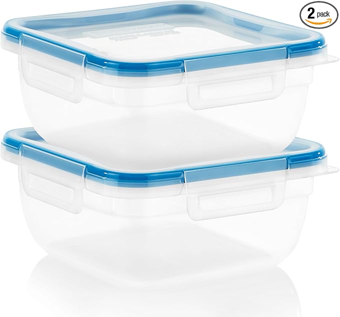 Snapware Plastic Total Solution 2-Pack Food Storage Containers Set, Leakproof &