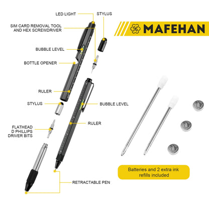 Father's Day Dad Gifts from Daughter Son Wife, 10 in 1 Multitool Pen, Gifts for Men Who Have Everything, Cool Gadgets for Men, Unique Tools for Dad