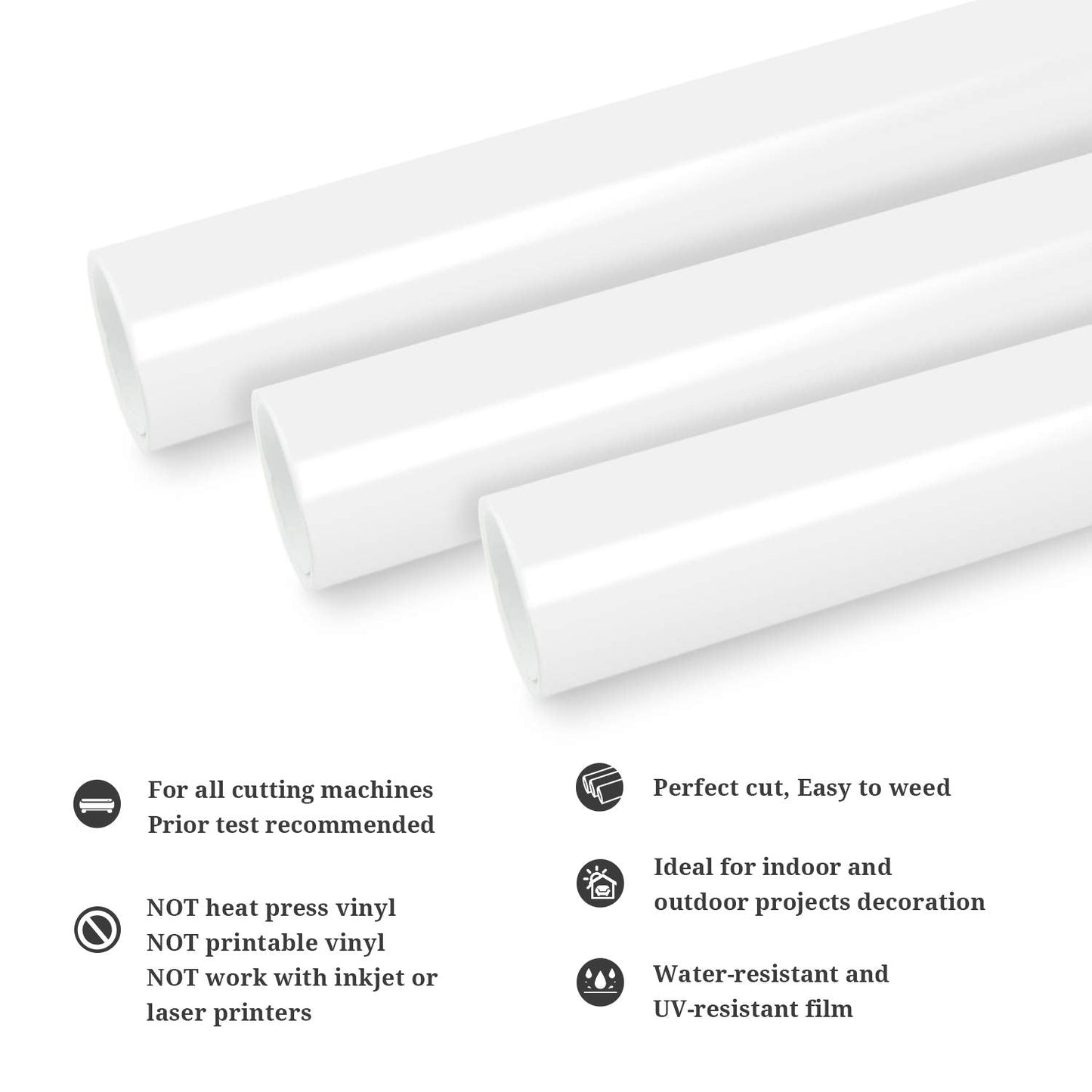 TECKWRAP Permanent Adhesive Vinyl 12" x 10ft, Glossy White