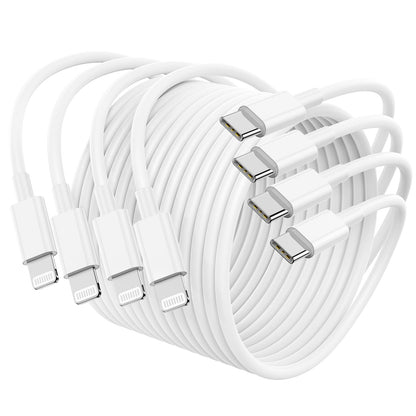 4Pack USB C to Lightning Cable 6FT, Fast Charging Cord for iPhone 14, Replacement for Apple Original Charger Cable for iPhone 14 13 12 11 Pro 11 XS MAX XR 8 7 6s Plus