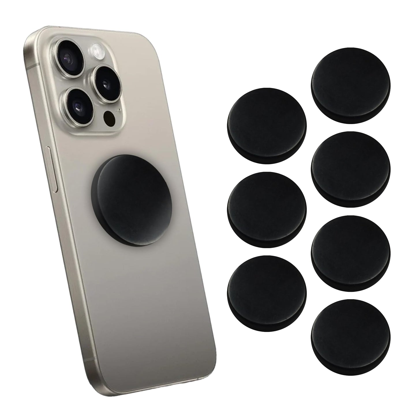 Shungite World 7 pcs Authentic Shungite Stickers Polished 40 mm / 1.57" Genuine Healing Energy Stone Protection Plate for Cell Phone Case Tablet Laptop Computer Noble Gemstone Protector Crystal