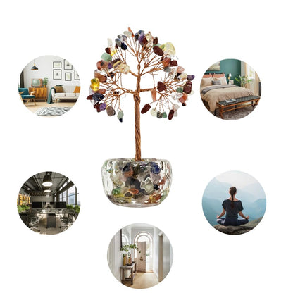 Aisamco Chakra Healing Crystal Tree of Life,Crystals and Healing Stones, Handmade Bonsai Trees,Positive Energy, Wealth, Good Luck,Feng Shui Home Office Decor,Birthday Gifts for Women