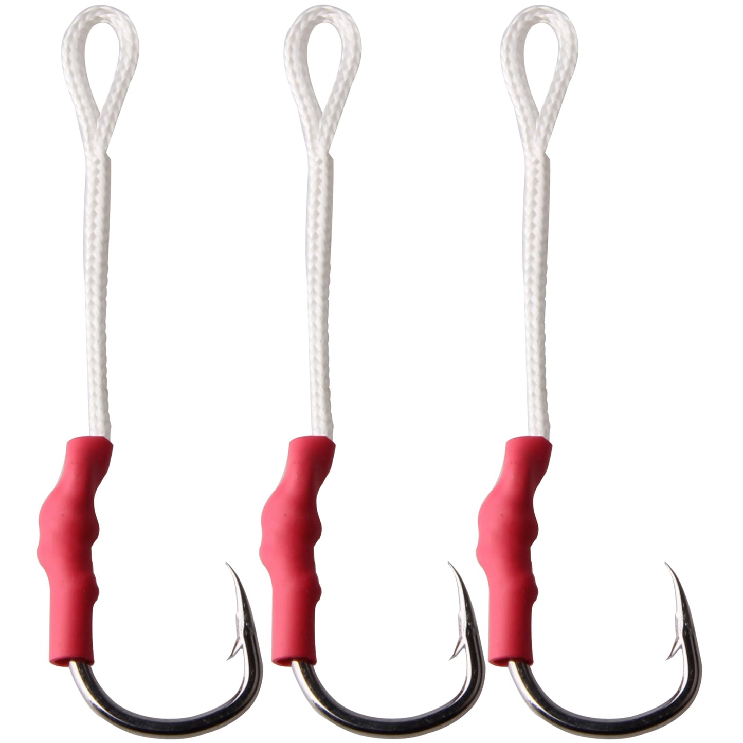 Fishing Assist Hooks for Jigging, 30pcs Saltwater Jigging Hooks for Slow Pitch Jig Speed Jig Vertical Butterfly Jig Speed Jig Hooks Stainless Steel Jigging Assist Hooks with Braid Cords