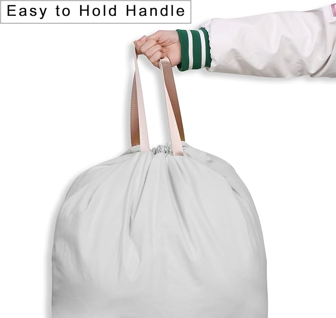 Cotton Canvas Laundry Bag with Handles & Drawstring Straps, Heavy Duty Extra