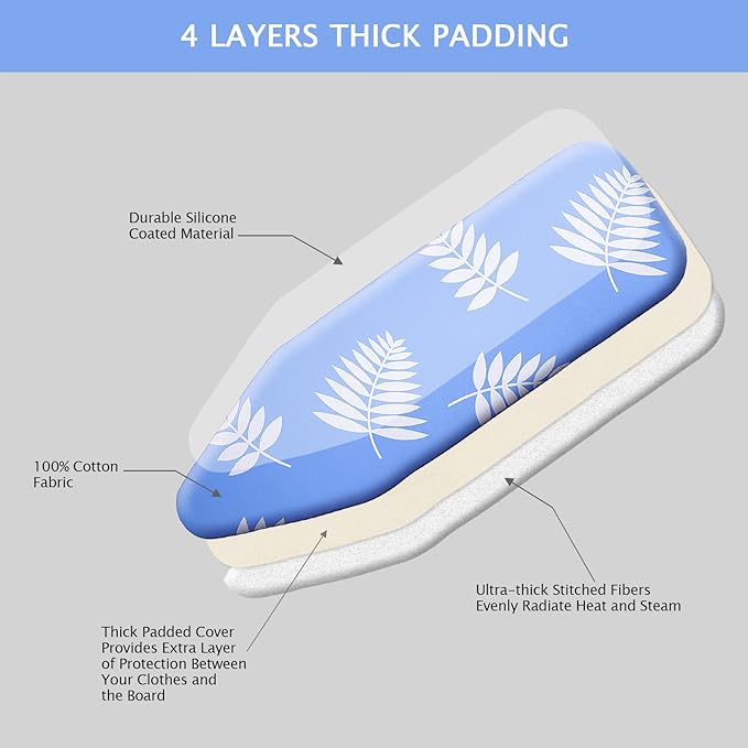 SheeChung Ironing Board Cover and Pad 15 x 49 Inch, Iron Board Cover