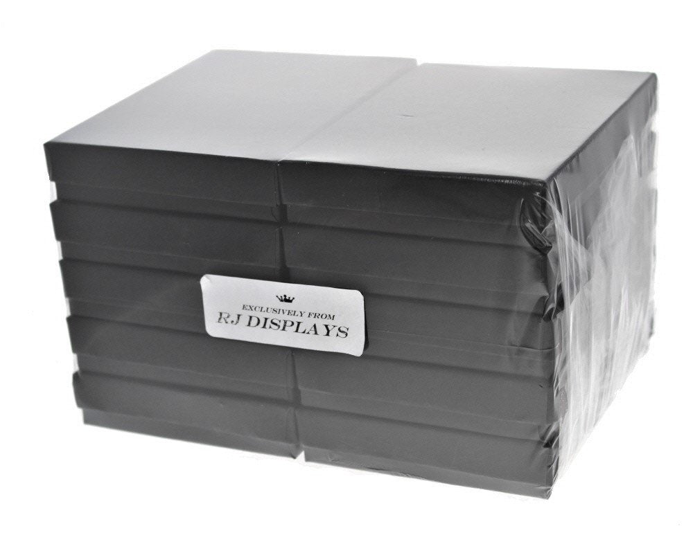 RJ Displays Jewelry Gift Boxes – 6 Pack Matte Black Cotton-Filled Cardboard Box for Necklace, Bracelet, Earring,Ornament Gifts,Jewelry Boxes with Lids, Bulk Gift Packaging – 7 1/8" x 5 1/8" x 1 1/8"