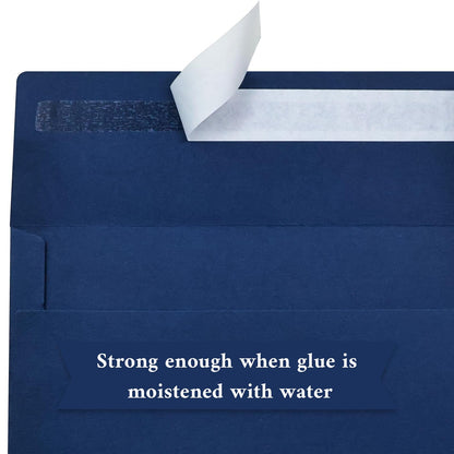 100 Pack #10 Business Envelopes, Navy Blue Standard Envelopes Self Seal, Letter Size Mailing Envelopes for Checks Letters Invoices Statements Birthday Graduation Wedding,4 1/8 x 9 1/2 Inch