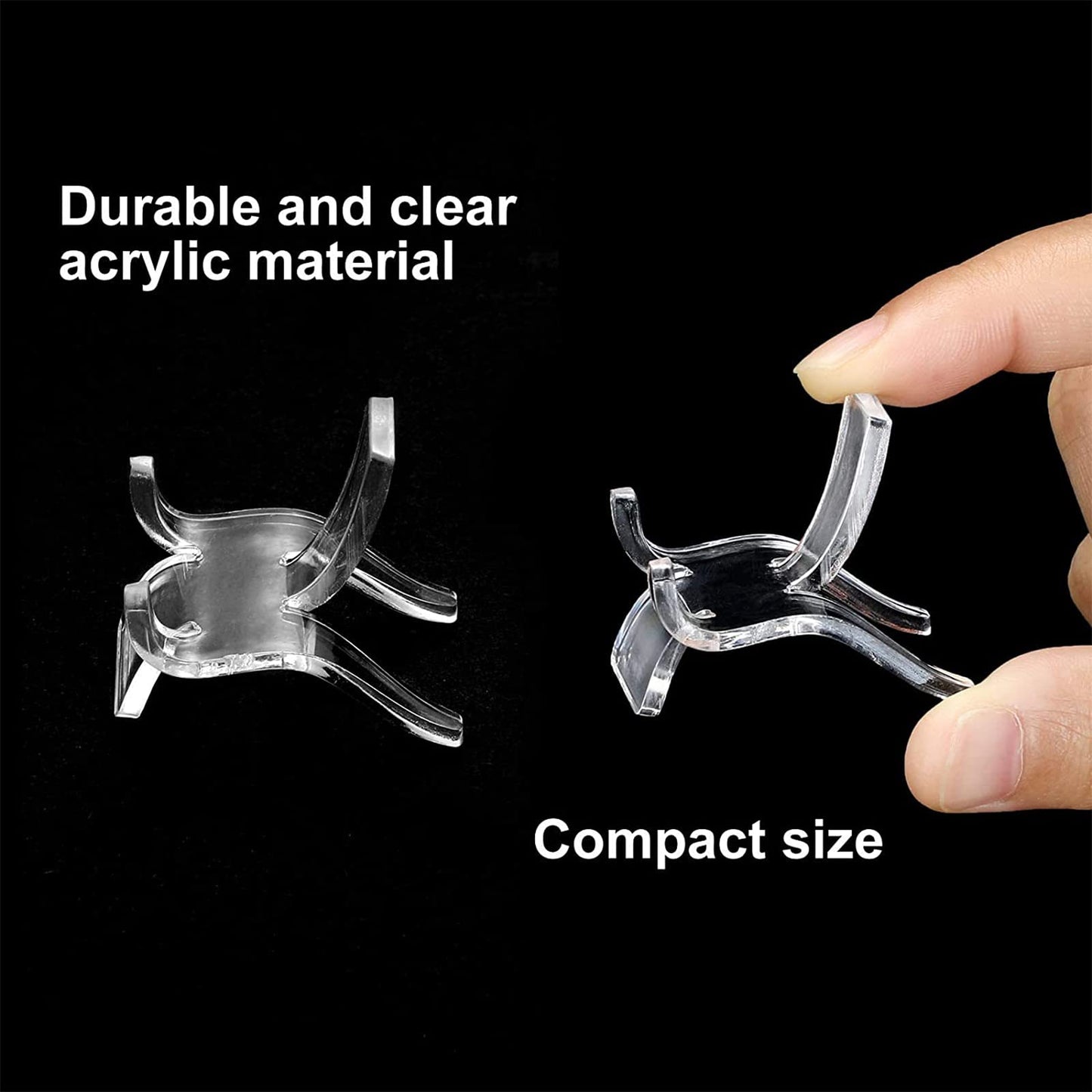 Jetec 40 Pcs Acrylic Rock Display Stand Crystal Holder Easel Stands Rock Display Stands Clear Pedestal Holders Collectibles for Geodes Mineral Agate Coral (Small)