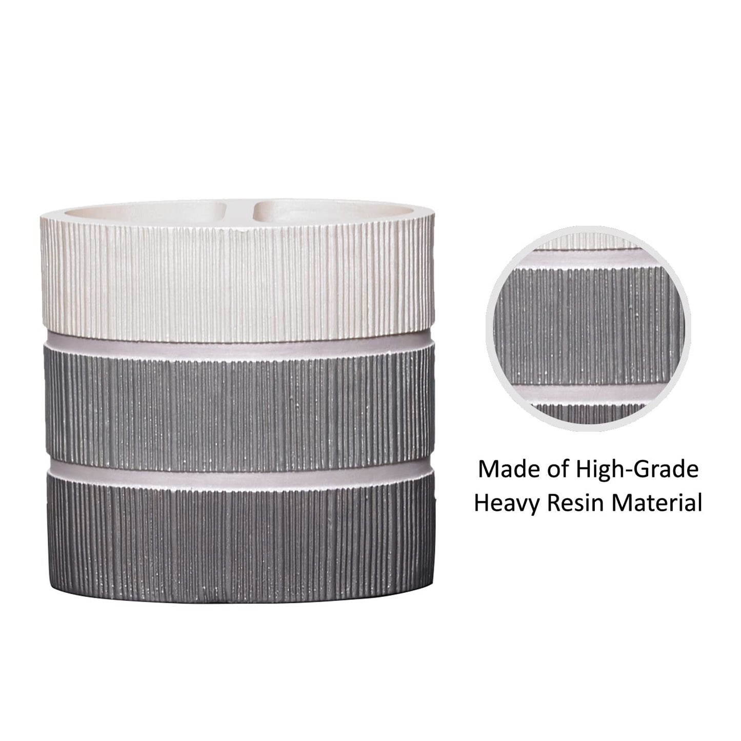 Zahari Home Modern Line Toothbrush Holder - Modern Western Design - Stylish Bathroom Essential - Luxury Decor for Toothbrushes and Toothpaste - Organize with Classic Charm