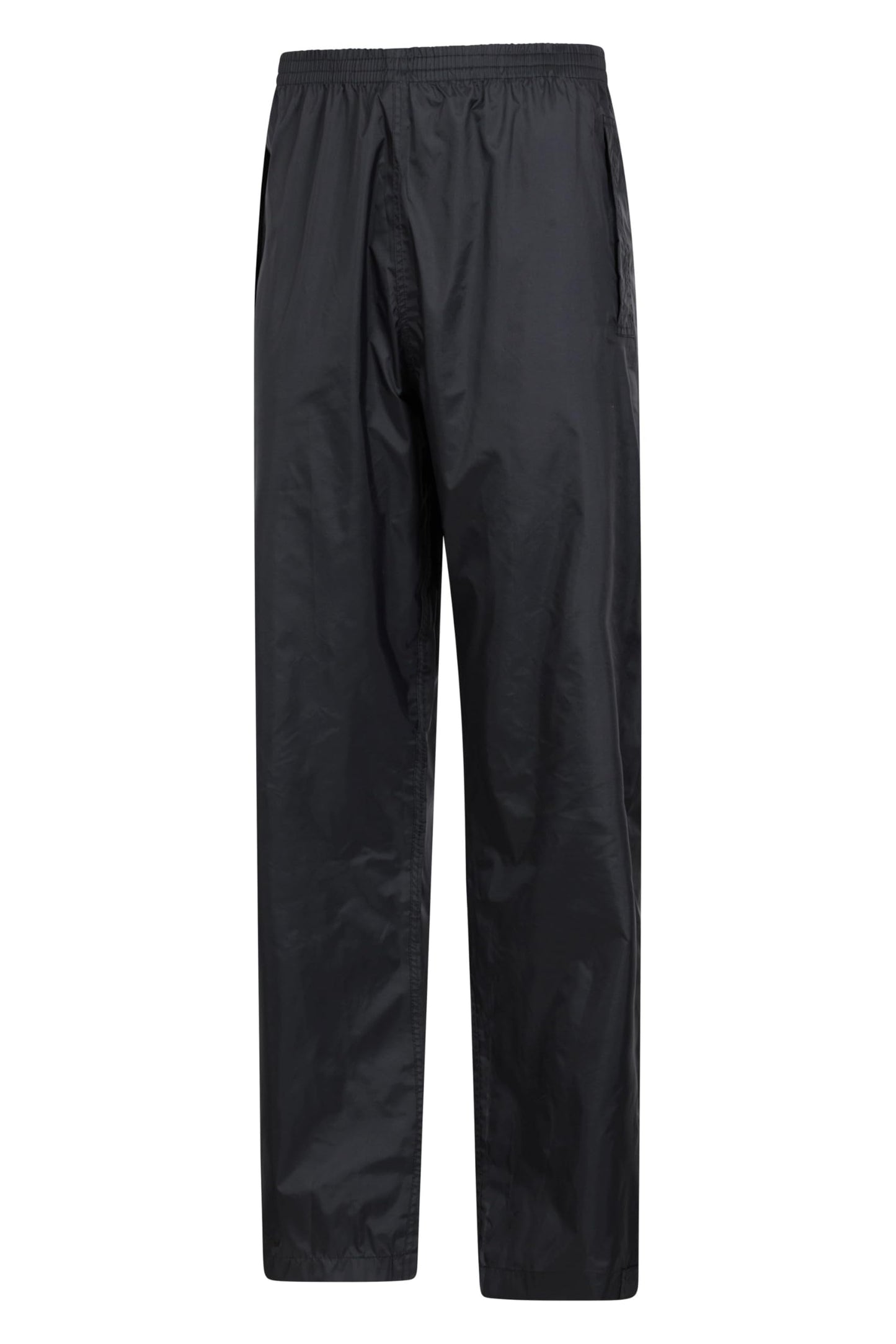 Mountain Warehouse Pakka Womens Waterproof Over Trousers - Packaway Bag, Breathable Rain Pants, Hook & Loop Ankle Opening Ladies Rainwear - for Spring Summer & Outdoors Black Women's Size 12