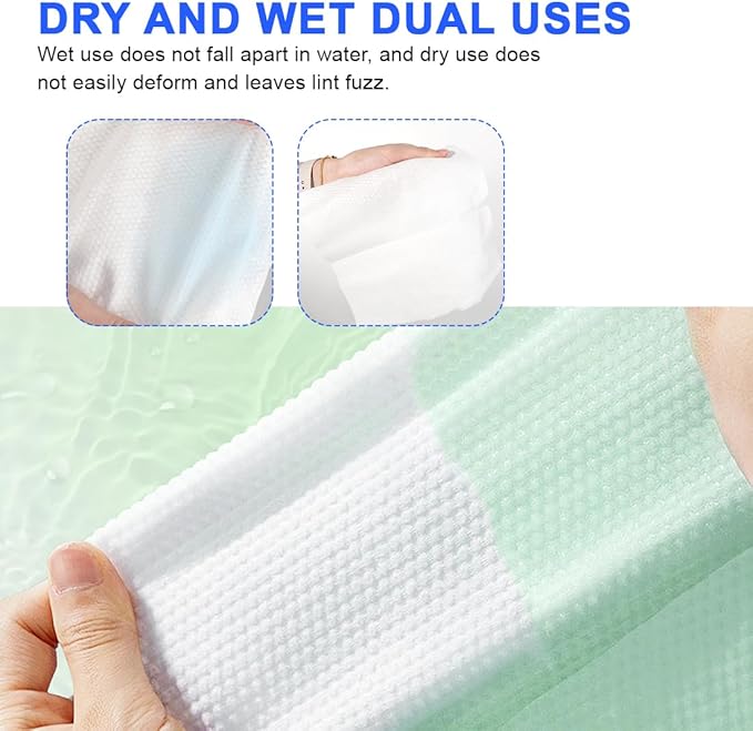 Facial Towels 2 pack Soft Dry Wipes Disposable Face Towel Cotton Tissue 20x20cm