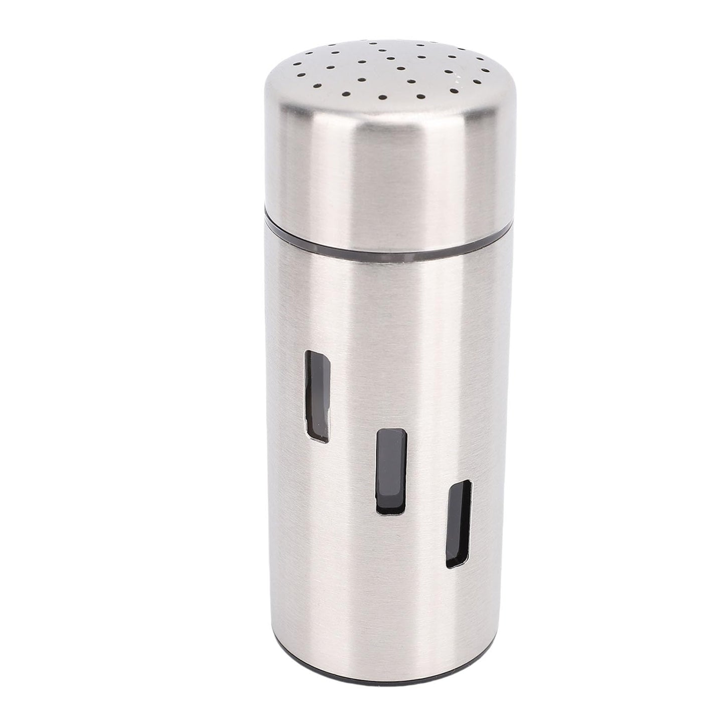 Focket Salt Shaker, 304 Stainless Steel Rust Proof Multifunctional Condiment Shaker, Seasoning with Airtight Lid for Kitchen Cooking Grilling Picnic (Small Holes)