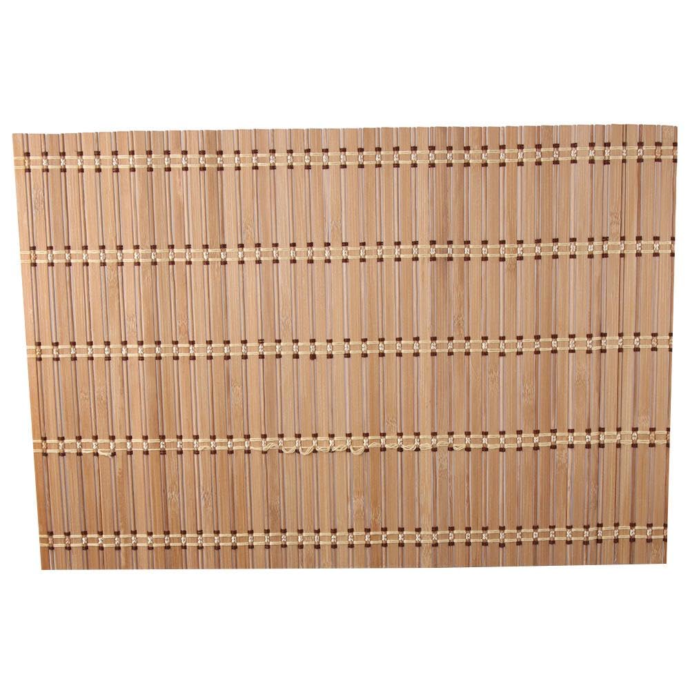 couponhub Pack of 4 Natural Bamboo Placemat, Wooden Square Placemats, Suitable for Non-Slip and Bamboo Table Placemats in Restaurants and Kitchen