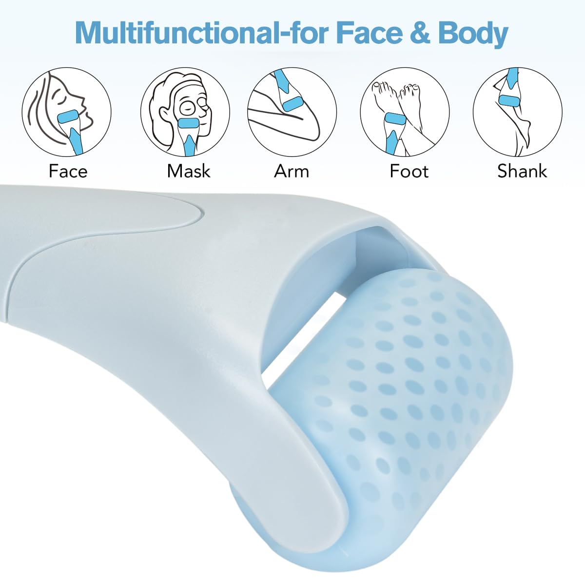 Fronnor Ice Roller for Face,Eyes,Women Gifts Idea,Therapeutic Cooling to Tighten Brighten Complexion and Reduce Wrinkles,Massager Under Eye Puffiness,Migraine and Pain Relidf (Haze Blue)