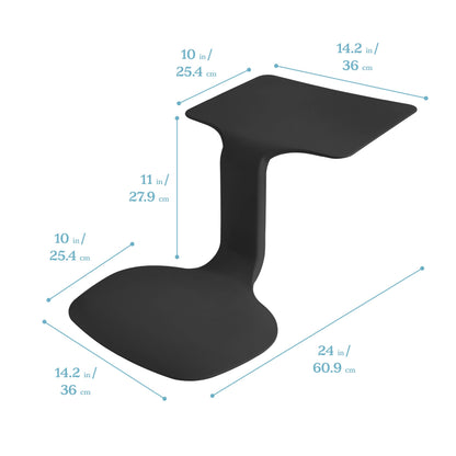 ECR4Kids The Surf Portable Lap Desk, Flexible Seating, Black