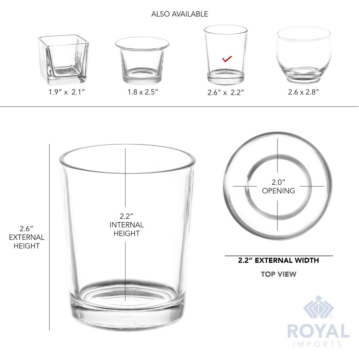 Royal Imports Clear Glass Votive Candle Holder, Tealight Candles Holders, Centerpiece Cups, Home Decor Spa Wedding Birthday Restaurant Party Holiday - 12 Pack