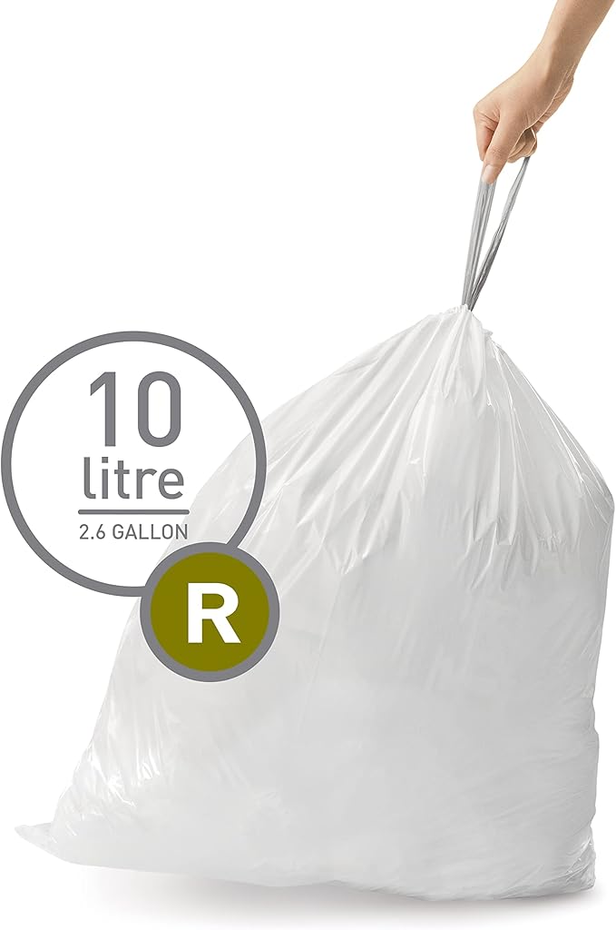 simplehuman Code R 100 Count, Dispenser Pack Custom Fit Liners, Drawstring