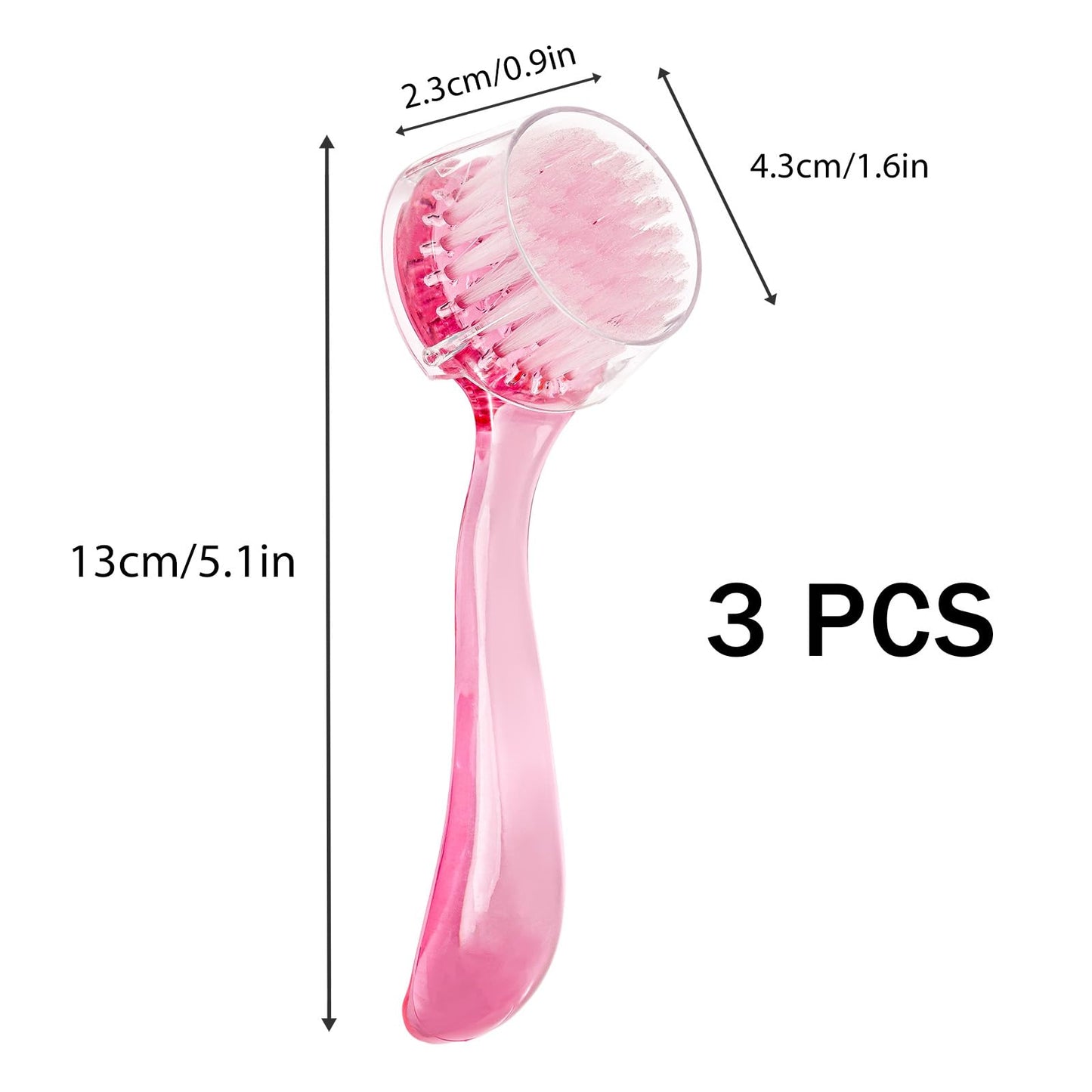 3 Pcs Facial Cleansing Brush, Useekoo Manual Face Brushes for Cleansing and Exfoliating, Face Scrubber to Massage, Deep Pore Exfoliation, Makeup Remove and Skin Care with Soft Bristles