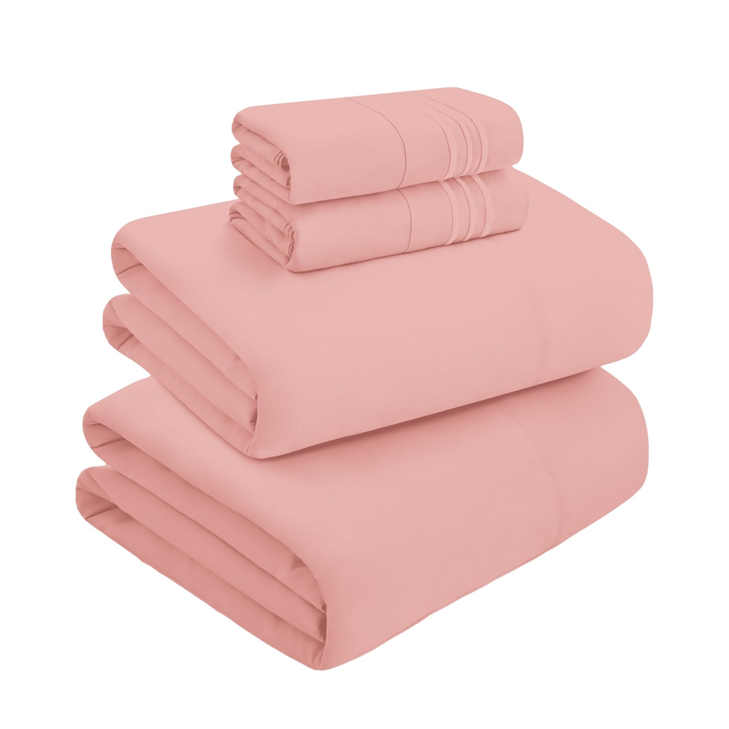 Mocassi Full Size 4-Piece Bed Sheet Set - 1800 Premium Hotel Quality Microfiber 18-24 Inches Extra Deep Pocket Fitted Sheet- Luxury Soft, Breathable, Wrinkle, and Fade Resistant, Dusty Rose
