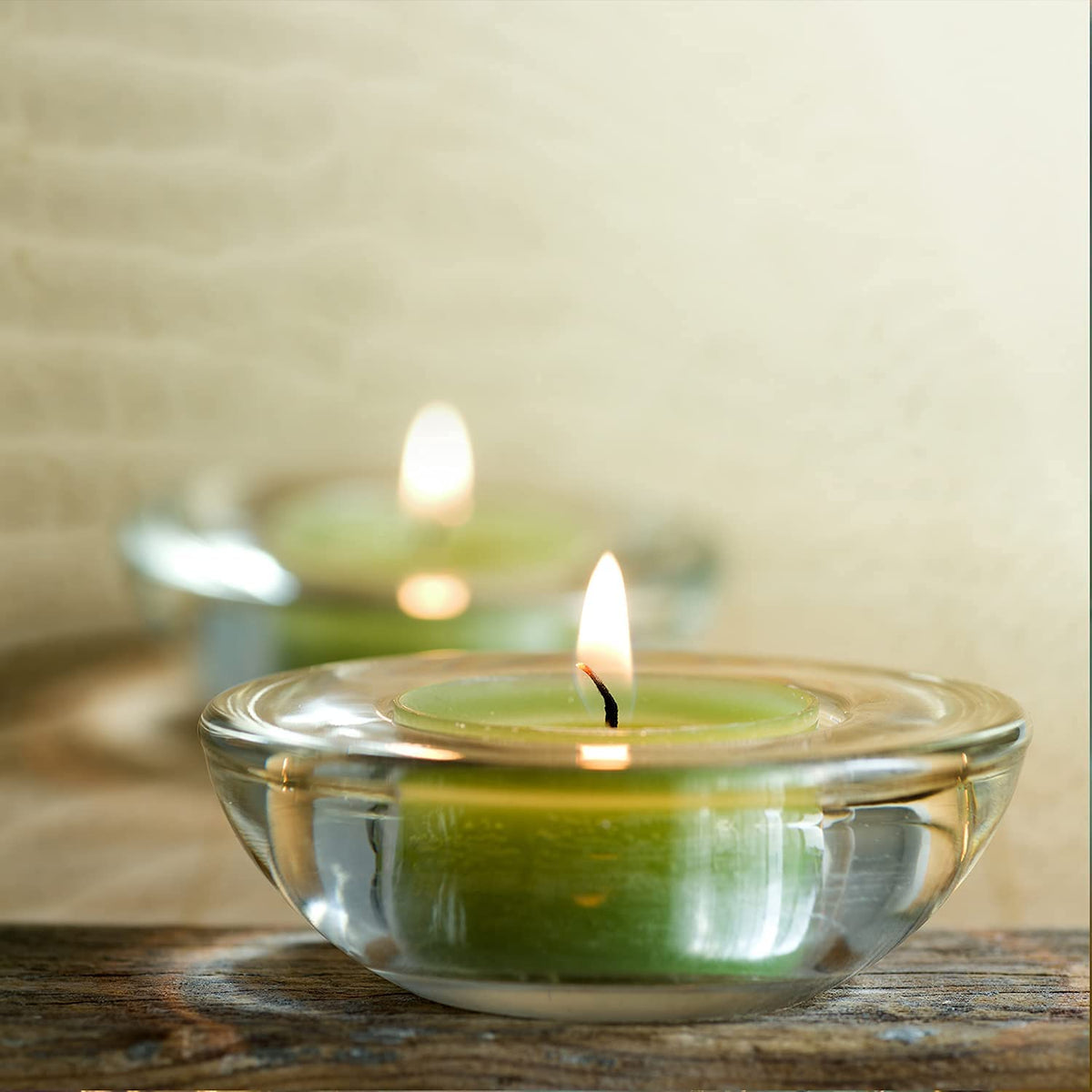 4 Pack,Clear Tealight Candle Holders, 3" Round Chunky Glass Candle Holder