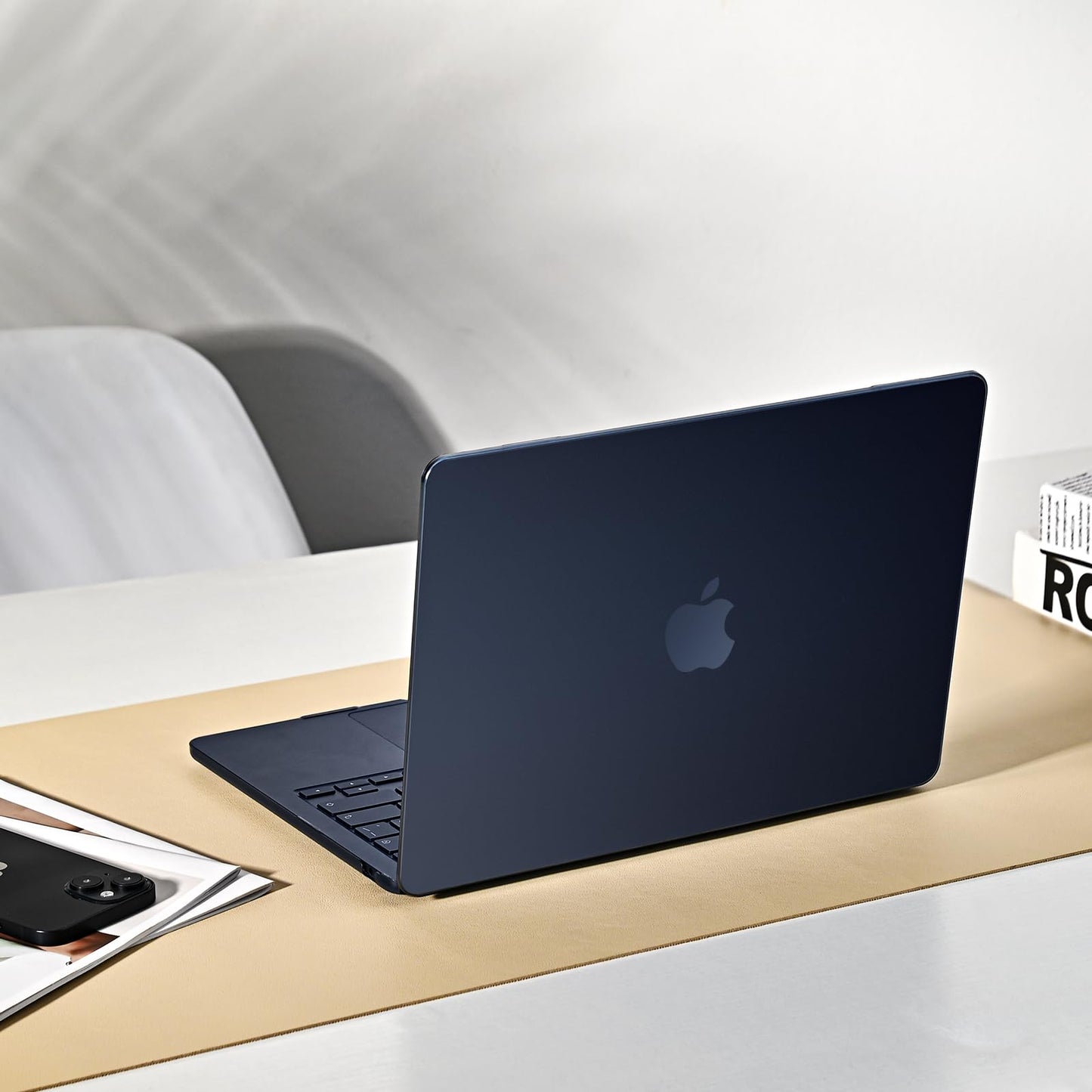 EooCoo Compatible with MacBook Air 13 inch Case 2025 M4 2024 M3 2022 M2 Hard Shell for Mac Book Air 13.6" A3240 A3113 A2681 Matte Midnight Cover [Original Midnight] Ultra-thin Invisible Translucent