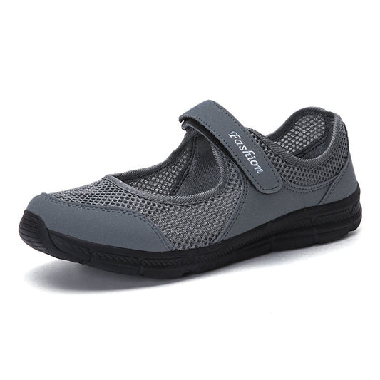 Women's Casual Walking Sneakers - Lightweight Breathable Flat Shoes (8, Grey)