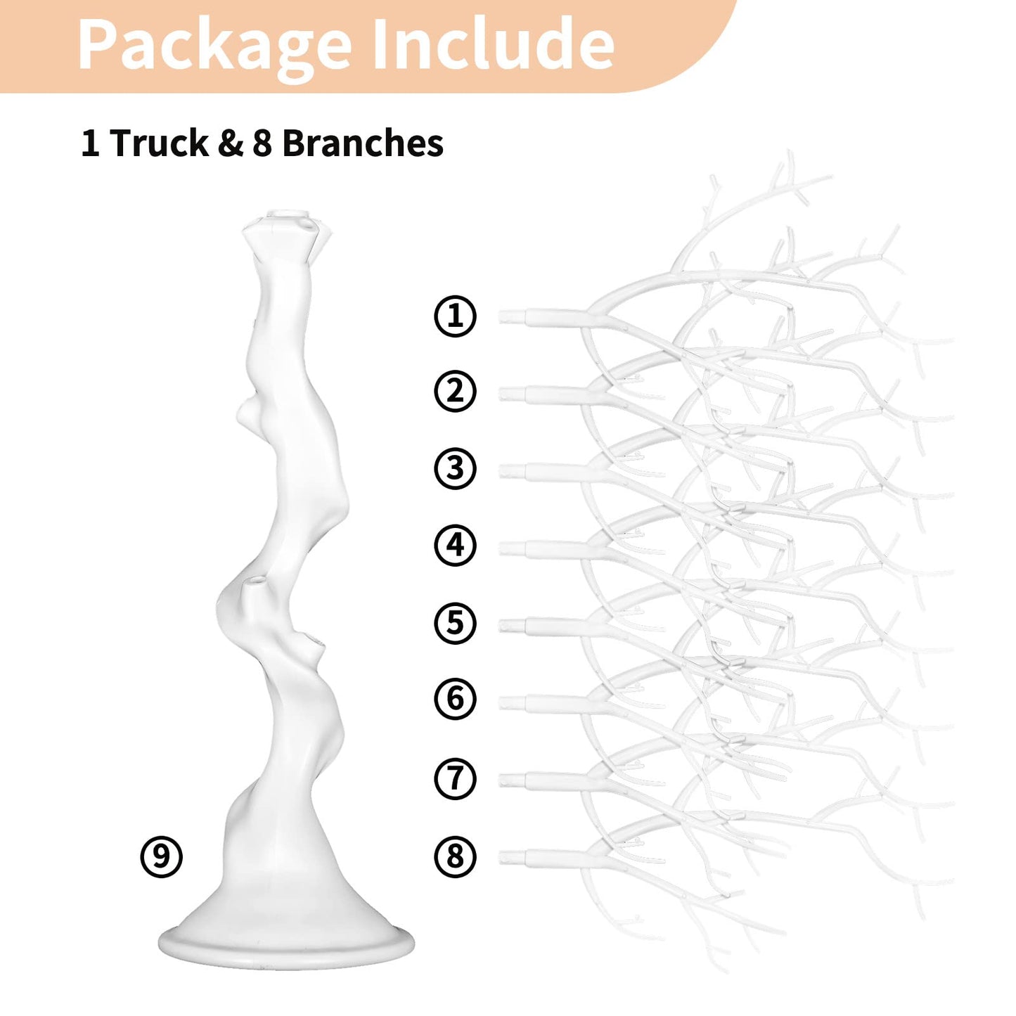 Nuptio White Christmas Tree Branch Artificial 22.8 inch Tall Manzanita Tree Centerpiece Wedding Centerpieces for Tables, Decorative Ornament Display Tree Branches for Decoration Weddings (1 Pc)