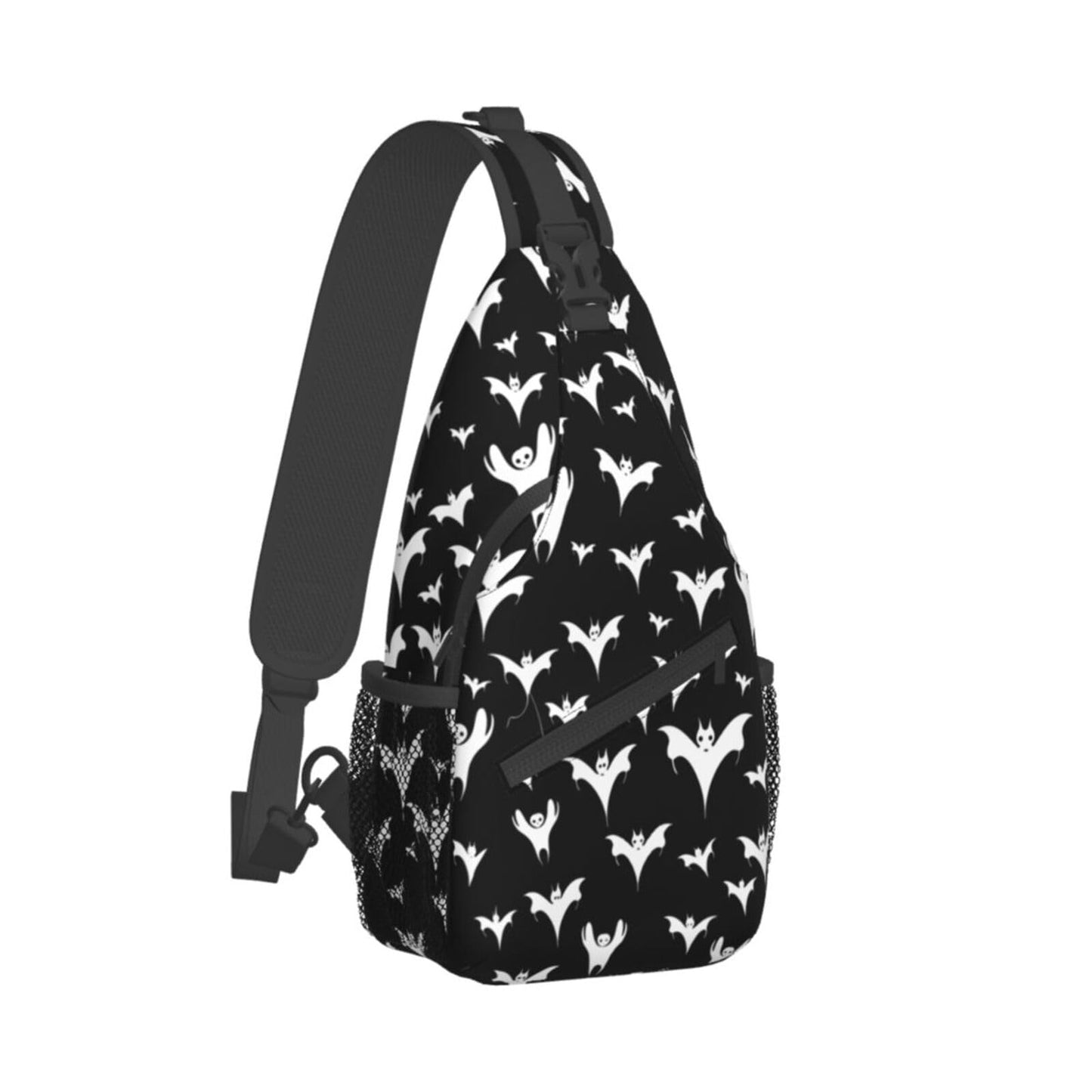 Halloween Goth Bats And Moon Sling Backpack Hiking Backpack Crossbody Bag Sports Lightweight And waterproof Chest Bag Shoulder Bag For Women Men
