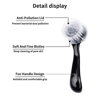 4 Colors Facial Cleansing Brush, Beomeen Face Scrubber Exfoliating Brush Face Wash Scrub Exfoliator for Skin Care, Makeup Removal (Blue, Pink, Purple, Clear)