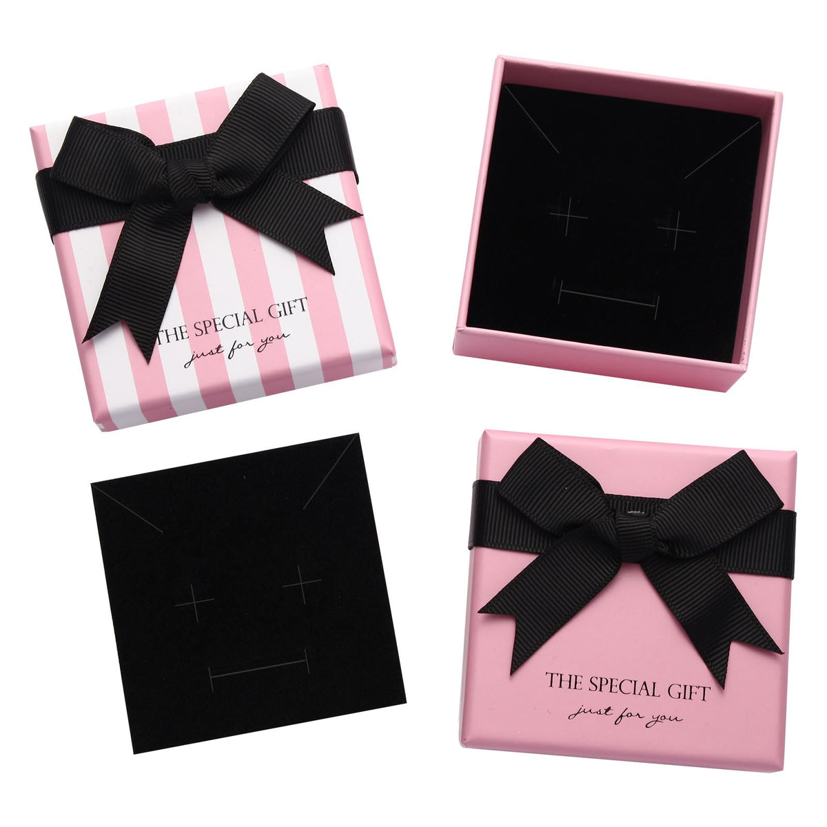 14pcs Small pink Cardboard Gift Jewelry Boxes for Necklace, Earring, Ring, Pendant, Bracelet, Anklet, Jewelry Holder，Bulk Gift Box jewelry display (pink with white stripes)