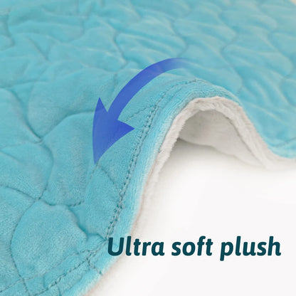 GOQOTOMO Full Weighted Electric Heating Pad for Back/Waist/Abdomen/Shoulder/Neck Pain and Cramps Relief - 2.3 lb Weighted with Auto-Shut Hot Heated Pad(12 * 24", LB002) Blue&White Grid