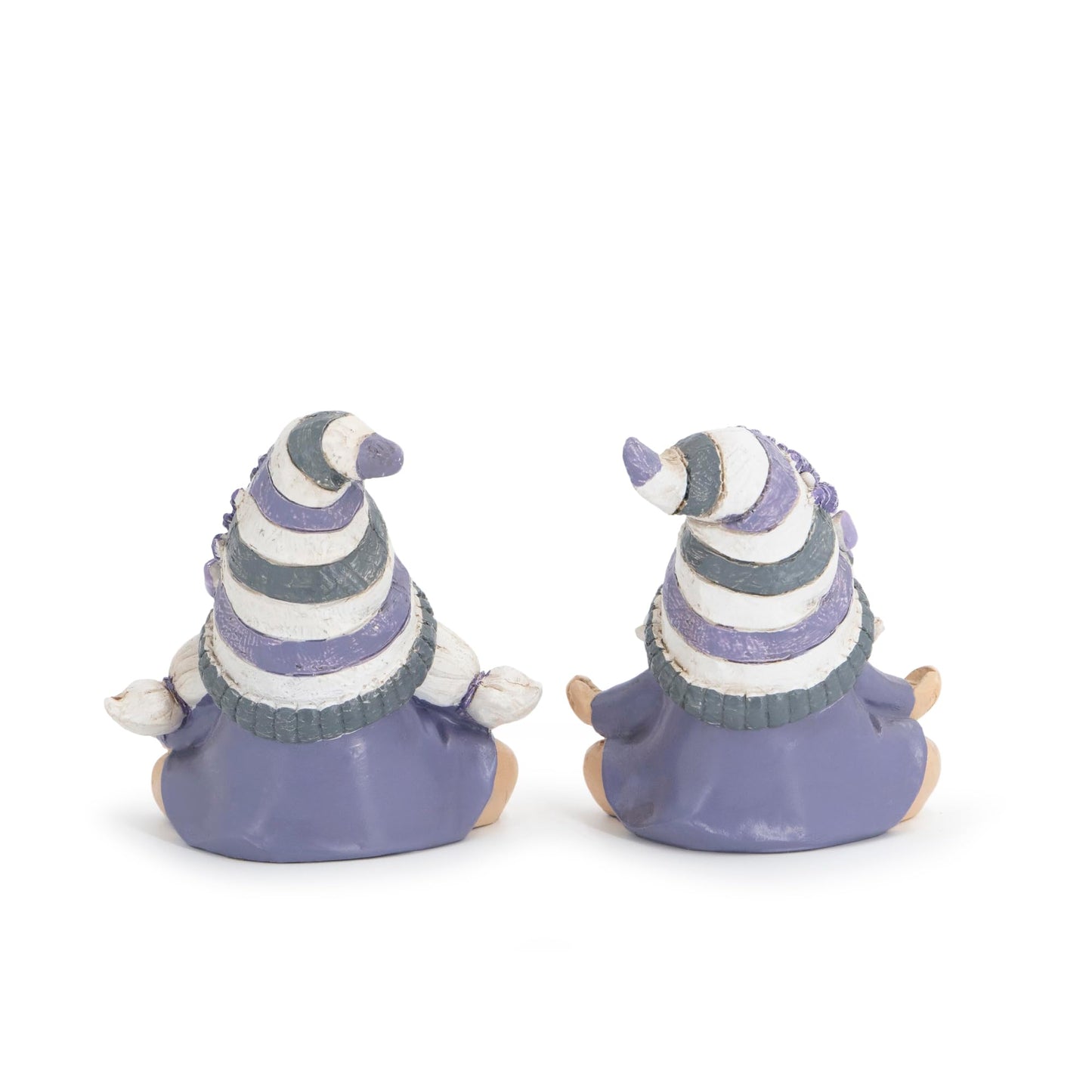 Hodao 2PCS Zen Lavender Meditation Gnomes Figurines Set- Yoga Themed Inspired Home Table & Shelf Decor for Relaxation & Serene Living Spaces Yoga Lavender Decor Retirement Gifts for Women