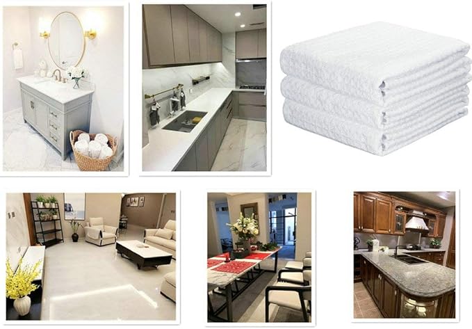 Waffle Weave Kitchen Towels Thick Microfiber Dish Drying Towels Absorbent Tea