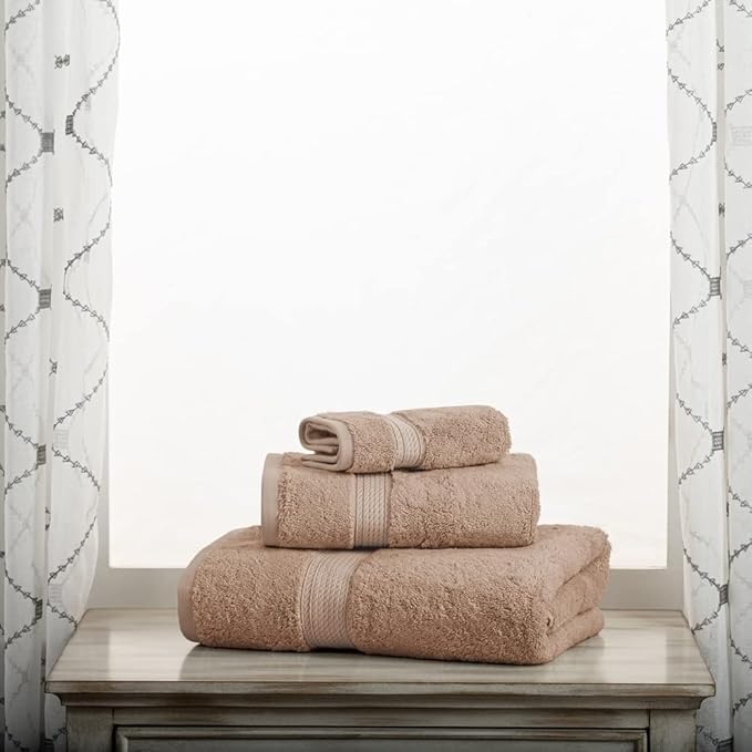 SUPERIOR Egyptian Cotton Pile 3 Piece Towel Set, Includes 1 Bath, 1 Hand