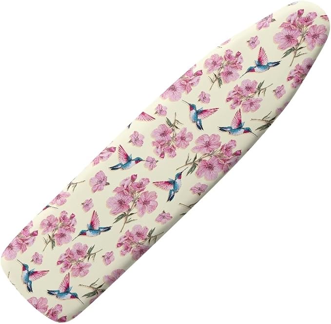 Pink Flower Hummingbird Ironing Board Cover and Pad Cover