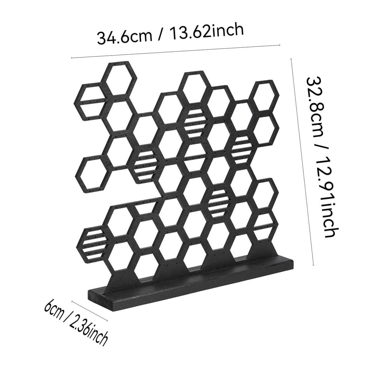 ZHU YU CHUN 1 PC Honeycomb Earring Holder - Multi-functional Earring Organizer and Jewelry Display Stand for Earrings, Ear Studs, and Hooks, Durable and Stylish Desktop Storage(Black)