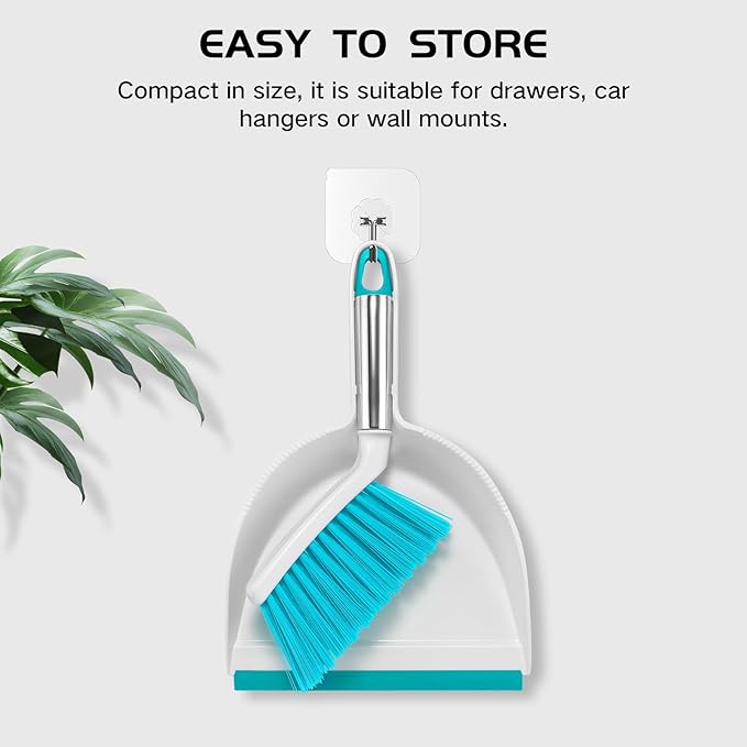 NACENA Mini Broom and Dustpan Set, Small Dust Pan and Brush Set