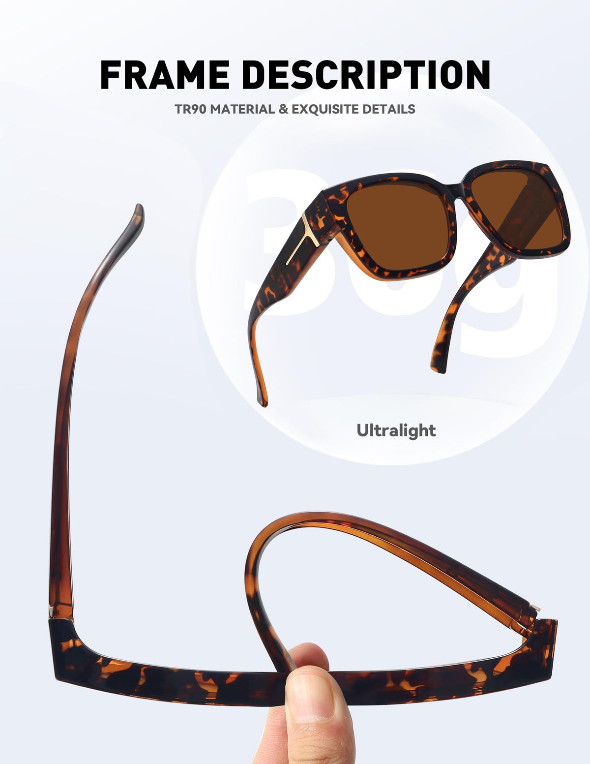 MEETSUN Fit Over Glasses Sunglasses for Women Men Large Trendy Polarized Sunglasses for Driving UV Protection Brown Tortoise