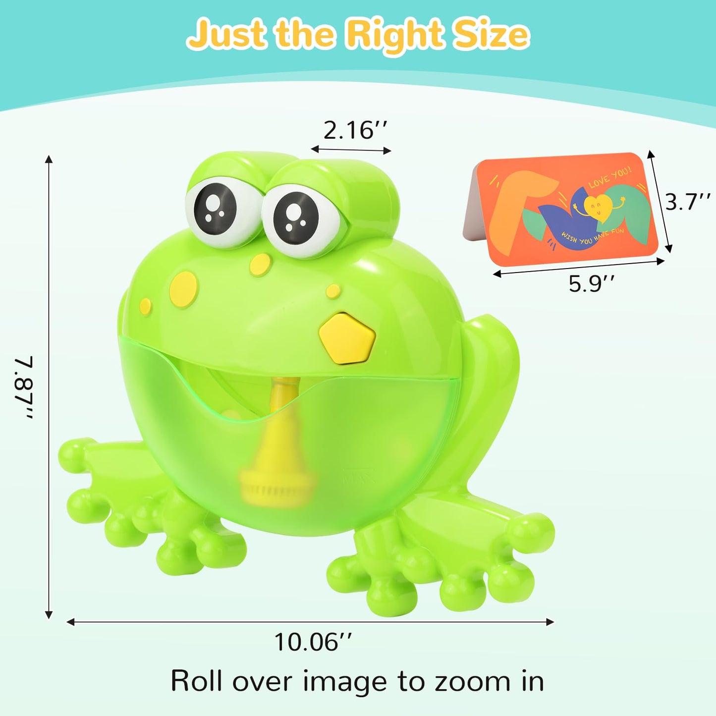 Light Up Baby Bath Bubble Toy with 24 Classical Nursery Rhymes, Automatic Frog Bubble Maker for Kids