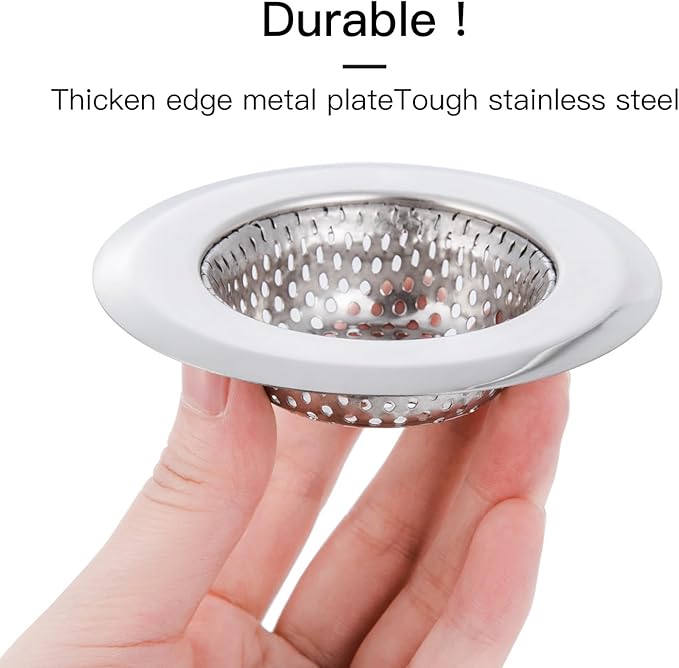 4 Pack Heavy Duty Stainless Steel Kitchen Sink Drain Strainer, Bathroom Hair