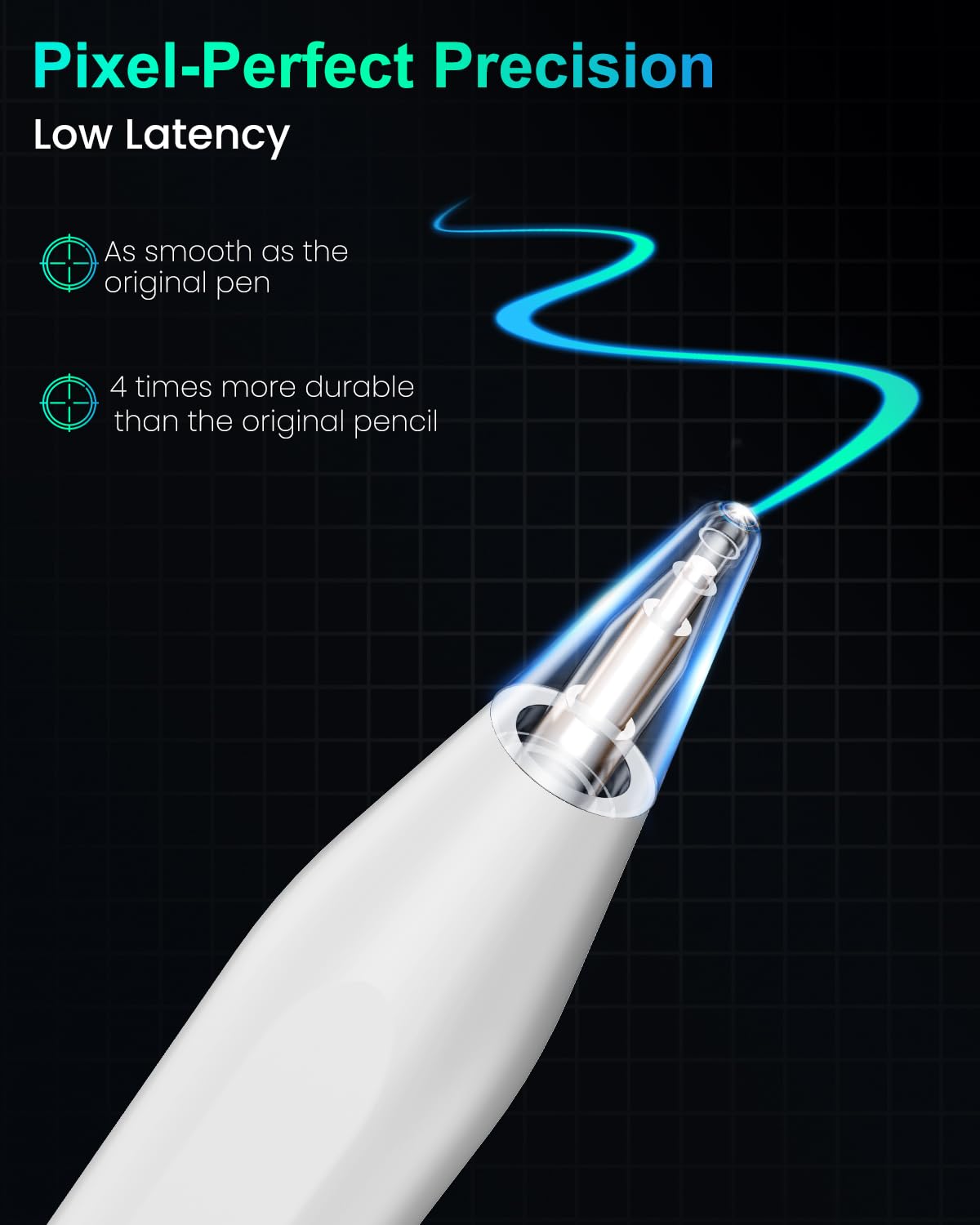 Variglas Pencil for iPad - 2018-2025 15 Minutes Fast Charging, Palm Rejection,Tilt Sensitivity, Stylus Pen Compatible with iPad Pro 11"/12.9"/13", 11/10/9/8/7/6th Gen, Air 3-6, Mini 5/6