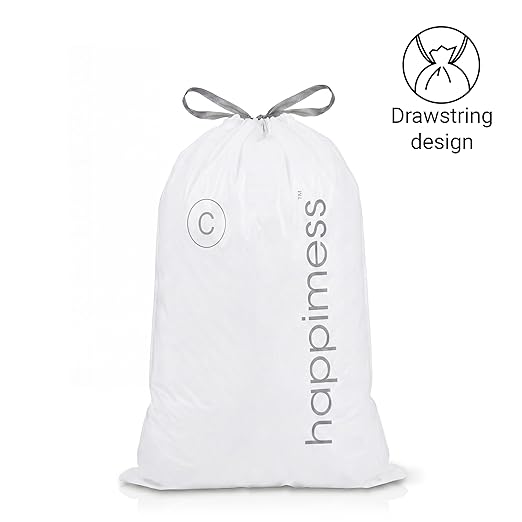 happimess 13.2 Gallon Drawstring Trash Bags, Heavy Duty LDPE Liners