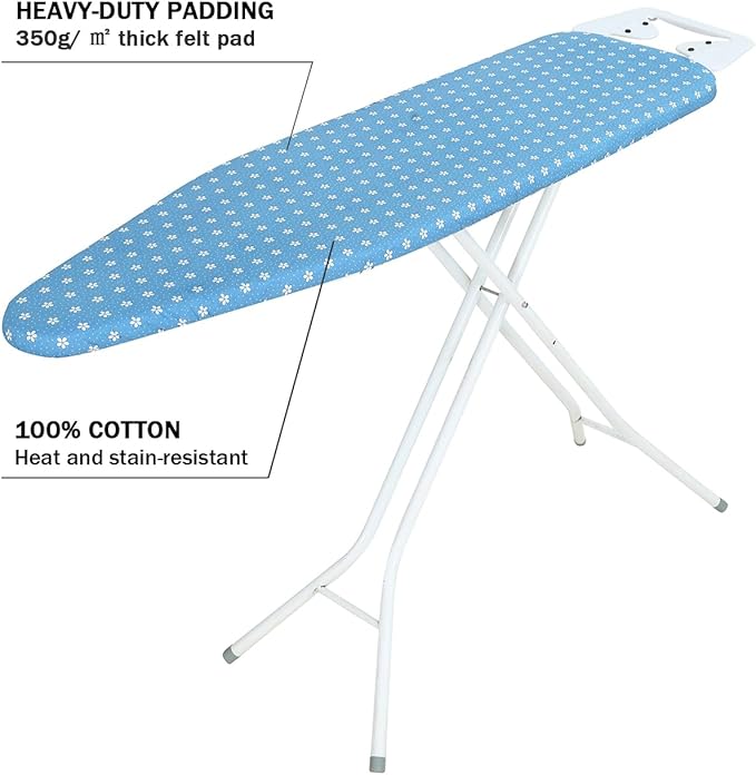 Ironing Board Cover and Pad Standard Size 15 x 54, 3 Pairs of Hook and Loop