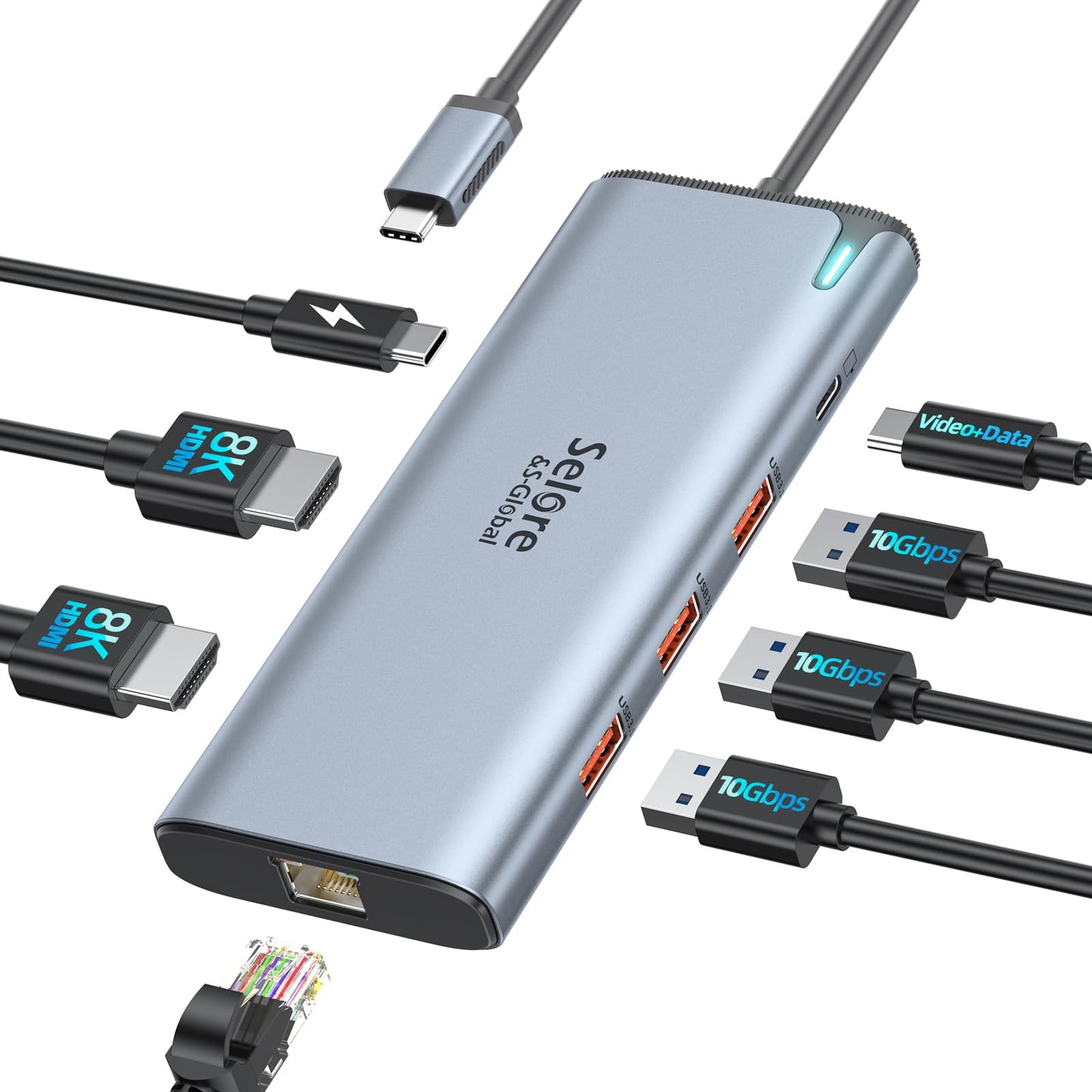 USB C Hub HDMI Adapter for MacBook Pro/Air, 7 in 1 USBC Dongle with HDMI, SD/TF Card Reader, USB C Data Port,100W PD, and 2 USB 3.0 Compatible for MacBook Pro/Air, Dell XPS, Lenovo Thinkpad.