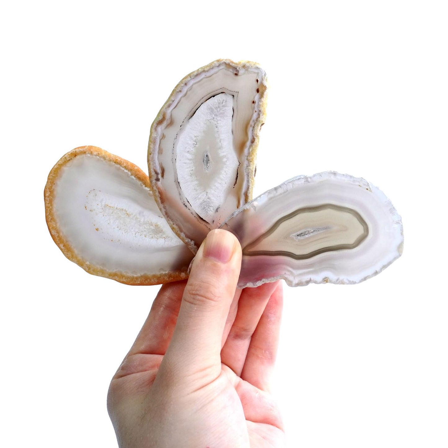 Sisamn 15pcs Natural Polished Agate Slices, Geode Slices Bulk for Light Table, Table Place Cards, Jewelry Making, Crafts, Home Decor, 1.18-2.56 Inches Length (Non-Drilled)