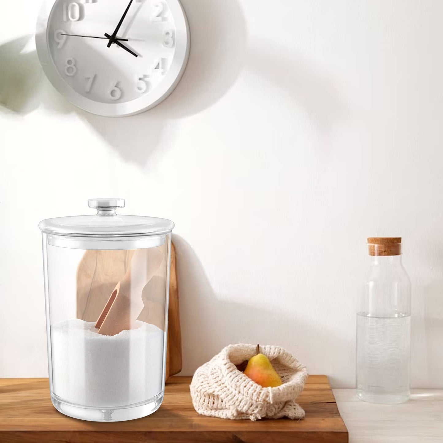 1000ML/33OZ Acrylic Bath Salt jar With Scoop Bath Salt Containers with Lids and Scoop Bath Salt Big Jar for Salt Candy Tea