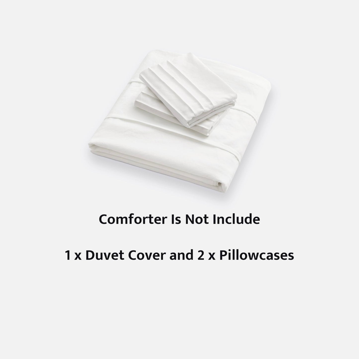 Oli Anderson White Duvet Cover Queen Size - Pleated Queen Duvet Cover, 3PCS Soft and Breathable Textured Bedding Set with Zipper Closure(White,90"x90")