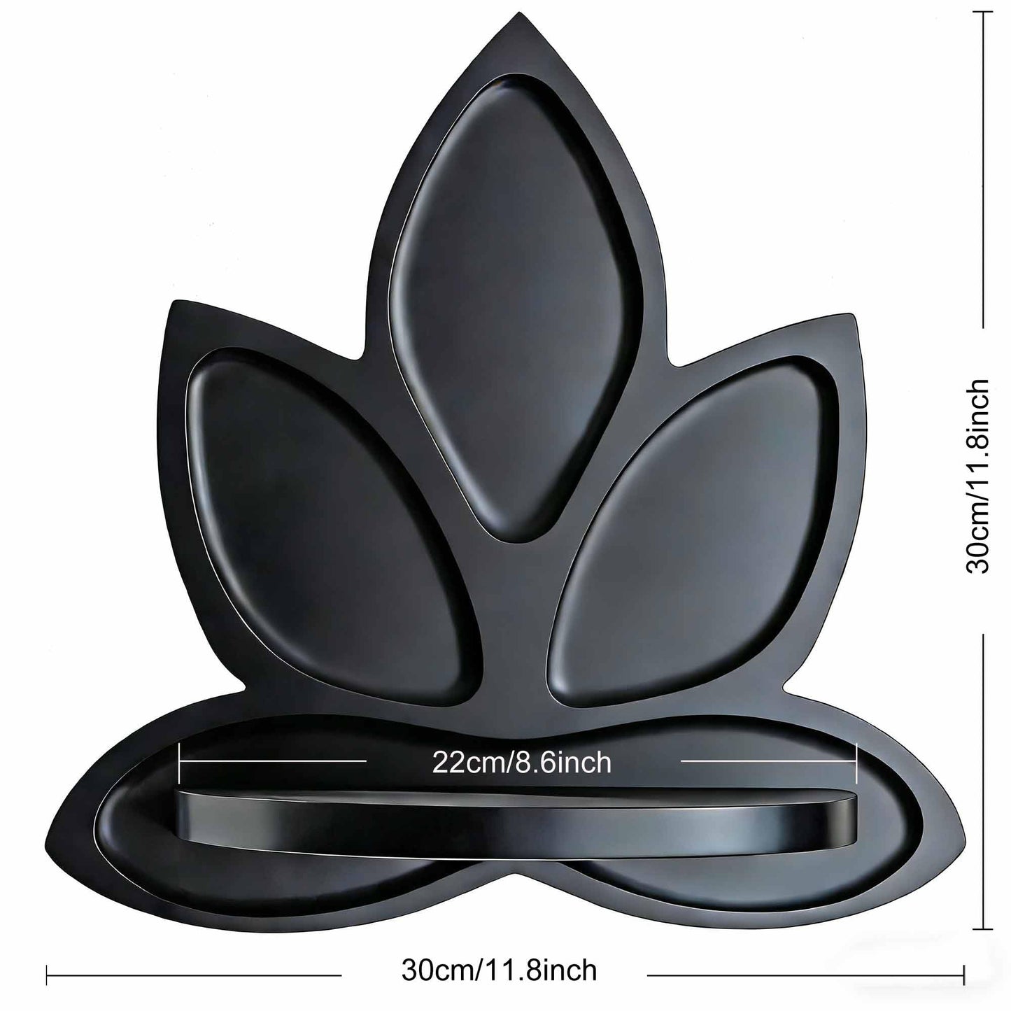 Homtik Small Carved Lotus Flower Wooden Floating Wall Shelf, Boho Zen Spiritual Home Decor for Office, Living Room, Bedroom, Yoga & Meditation Space