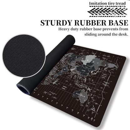 HGWALP Large Gaming Mouse Pad Black World Map Mouse Pad with Anti-Slip Rubber Base, Extended XXL Long Keyboard Pad Big Mouse Pads for Desk,31.5 X 11.8 Inch