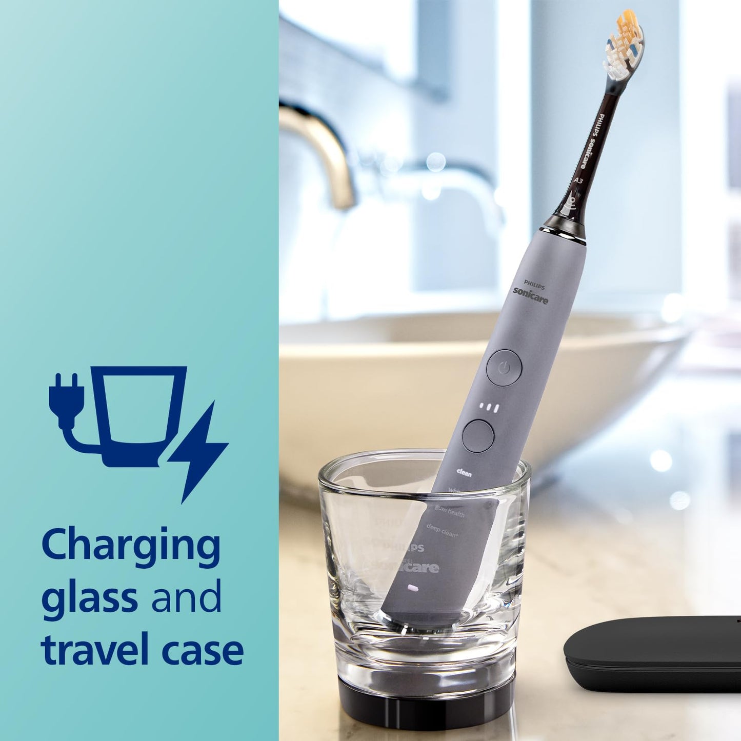 Philips Sonicare DiamondClean Smart 9300 Electric Toothbrush, Sonic Toothbrush with App, Pressure Sensor, Brush Head Detection, 4 Brushing Modes and 3 Intensity Levels, White, Model HX9903/05